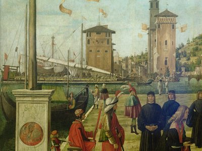 セントウルスラサイクルからの大使の帰還、1114年の1490〜94年の詳細 作： Vittore Carpaccio